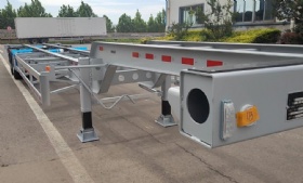 2 axles aluminum container skeleton trailer with high gooseneck