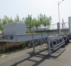 3 axles steel container skeleton trailer with counter weight