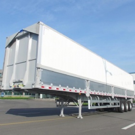 45ft 3 axles flat wing roof trailer with dropside